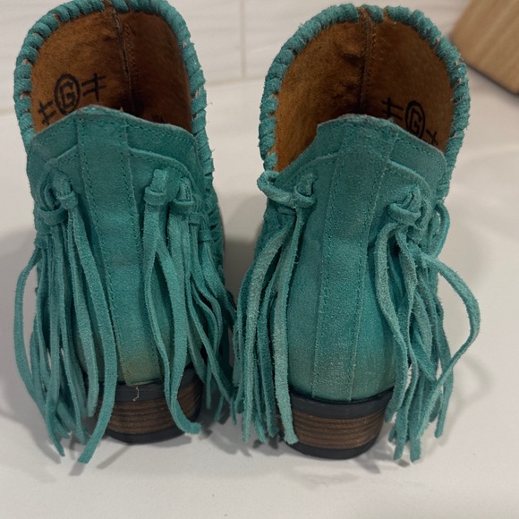 Circle G Turquoise Fringe Ankle Boots - Picture 3 of 7